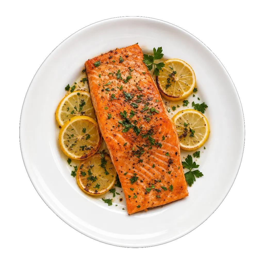 Baked Salmon, plated