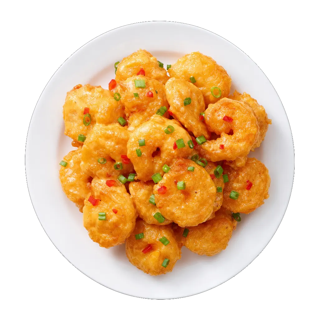 Bang Bang Prawns, plated