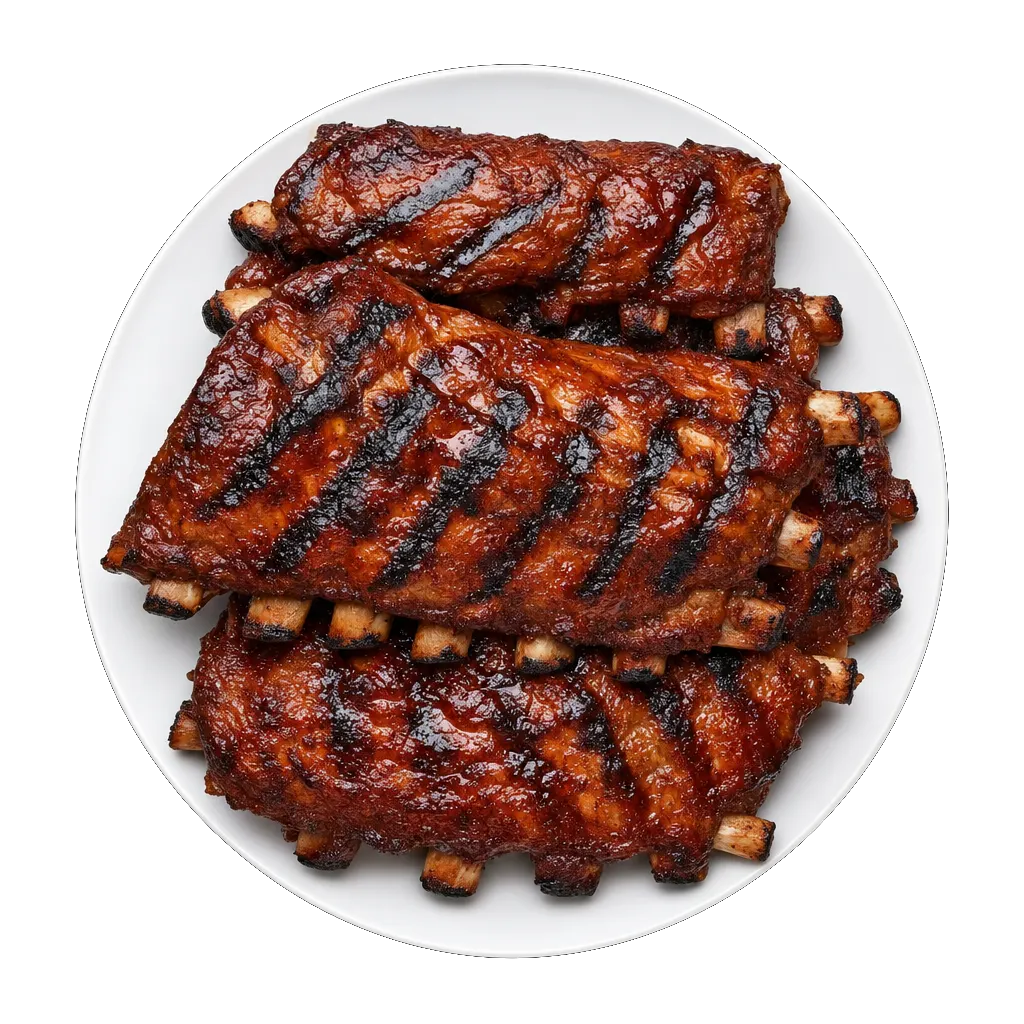 BBQ Ribs, plated