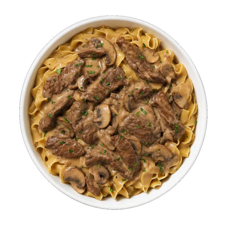 Beef Stroganoff, ready to serve