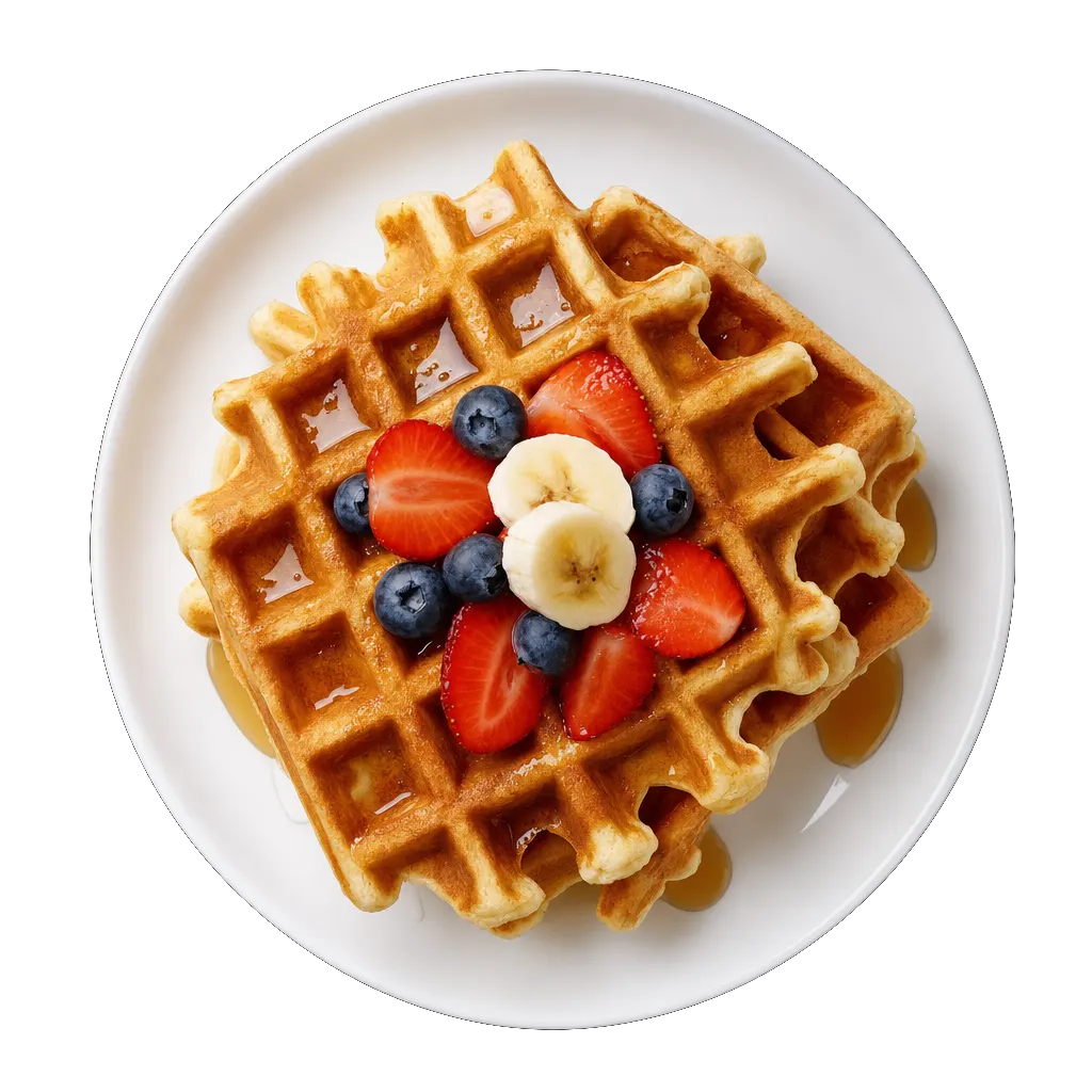 Belgian Waffles, plated