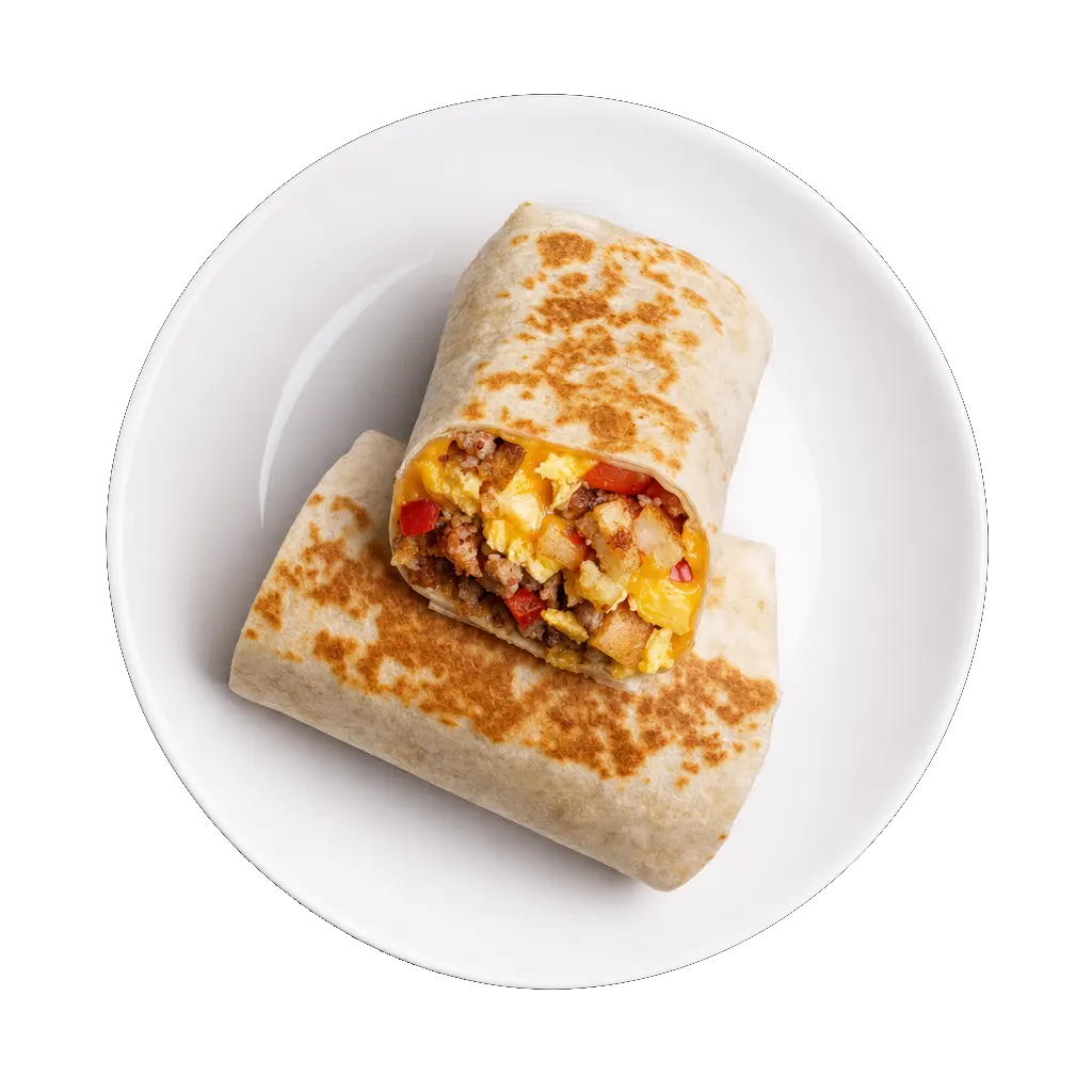 Breakfast Burrito, plated