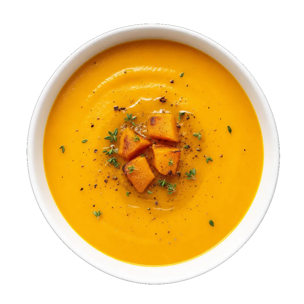 Butternut Squash Soup, plated