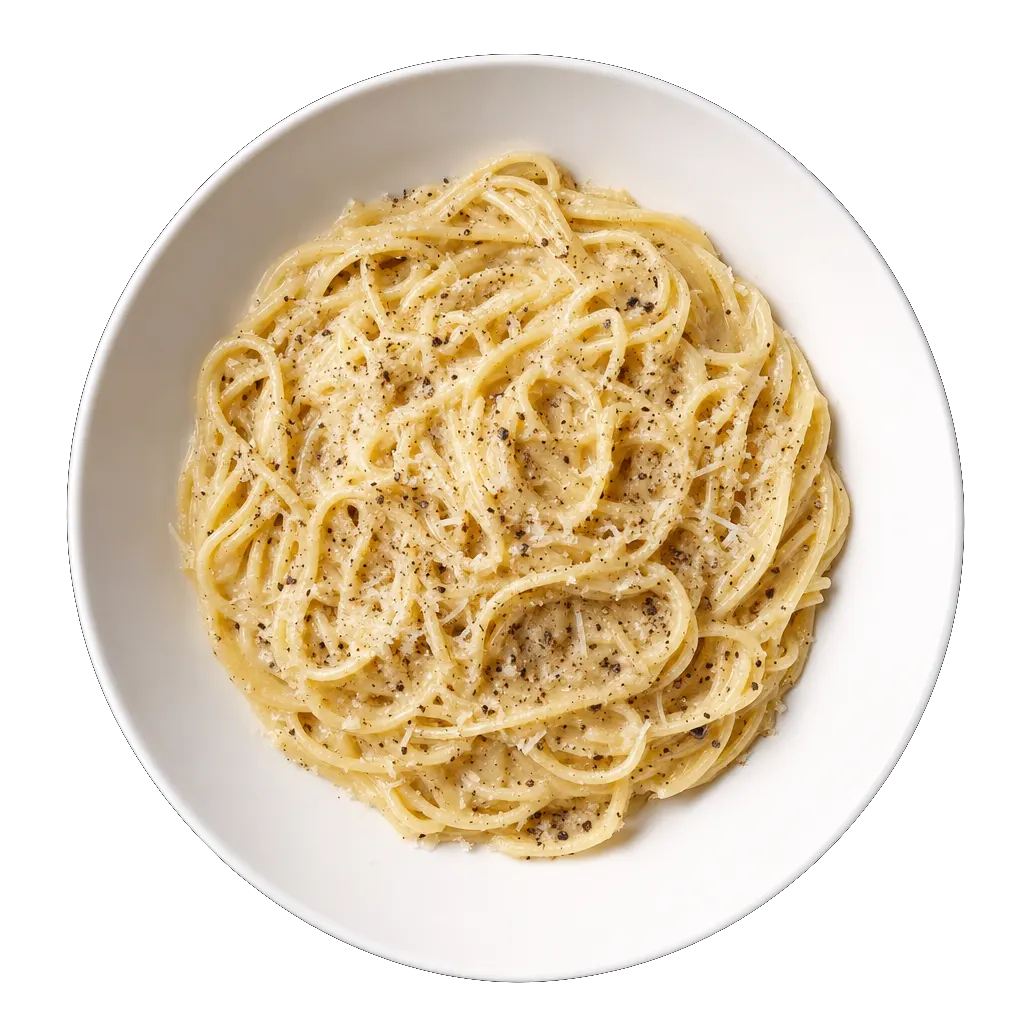 Cacio e Pepe, plated