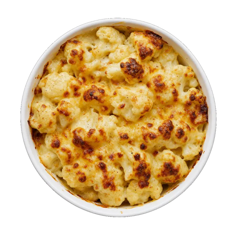 Cauliflower Cheese, ready to serve