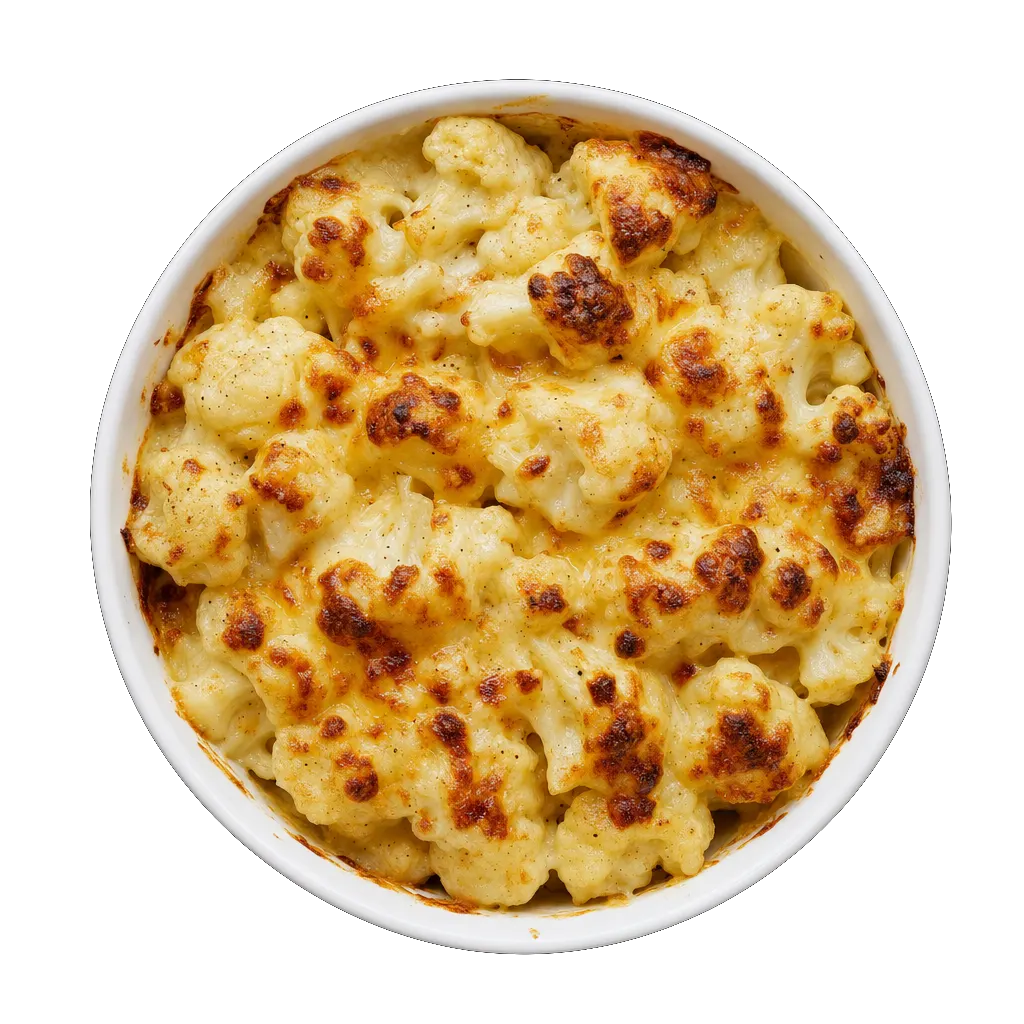 Cauliflower Cheese, plated