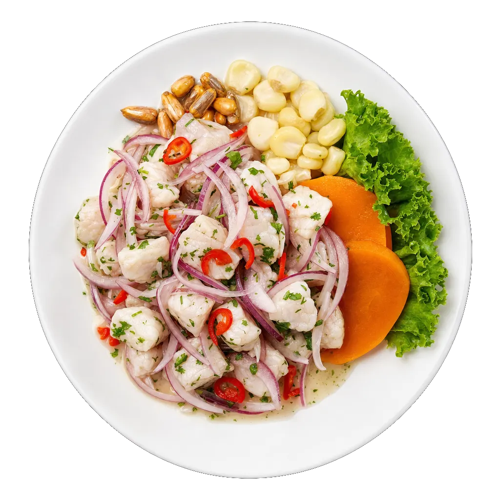 Ceviche, plated