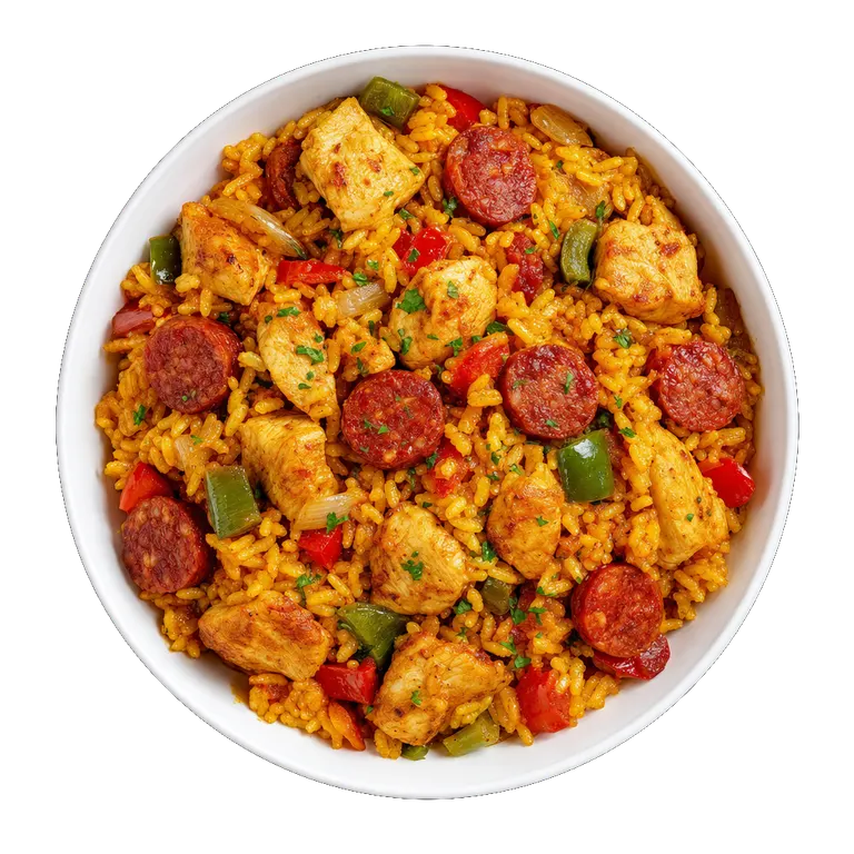 Chicken and Chorizo Paella, ready to serve