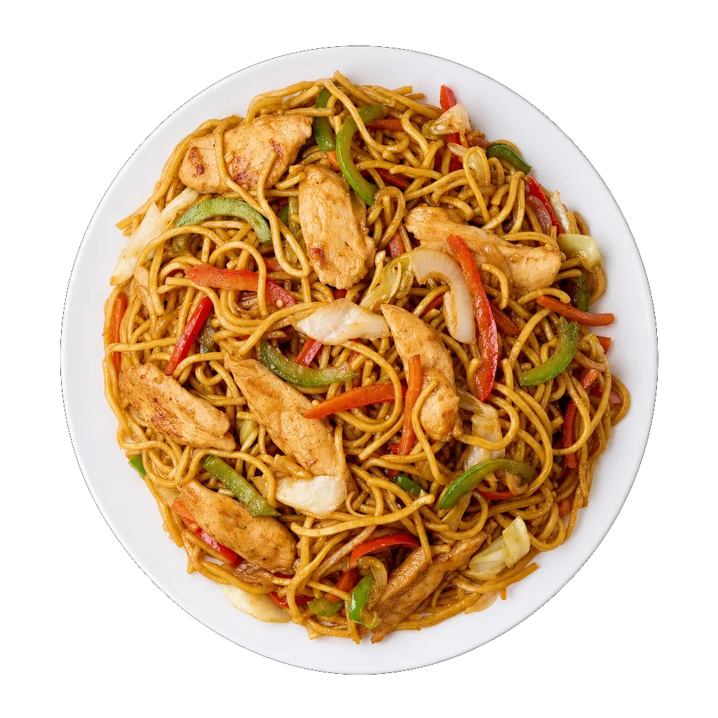 Chicken Chow Mein, plated