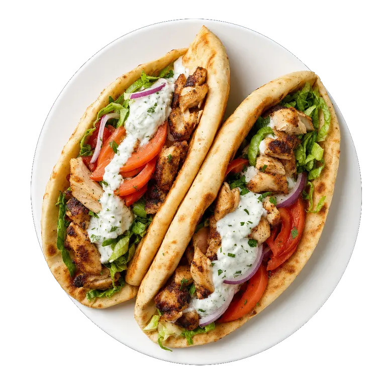 Chicken Gyros, ready to serve