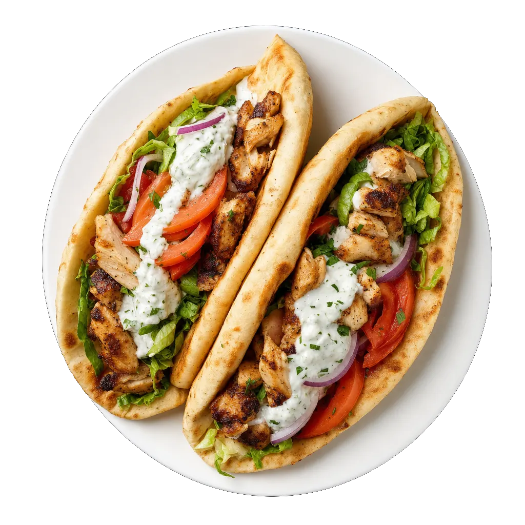 Chicken Gyros, plated