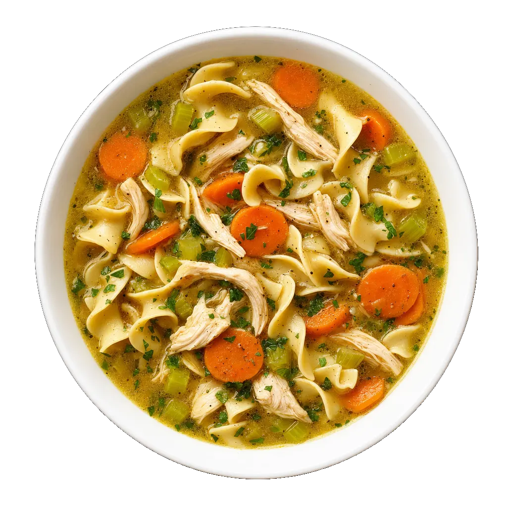 Chicken Noodle Soup, plated