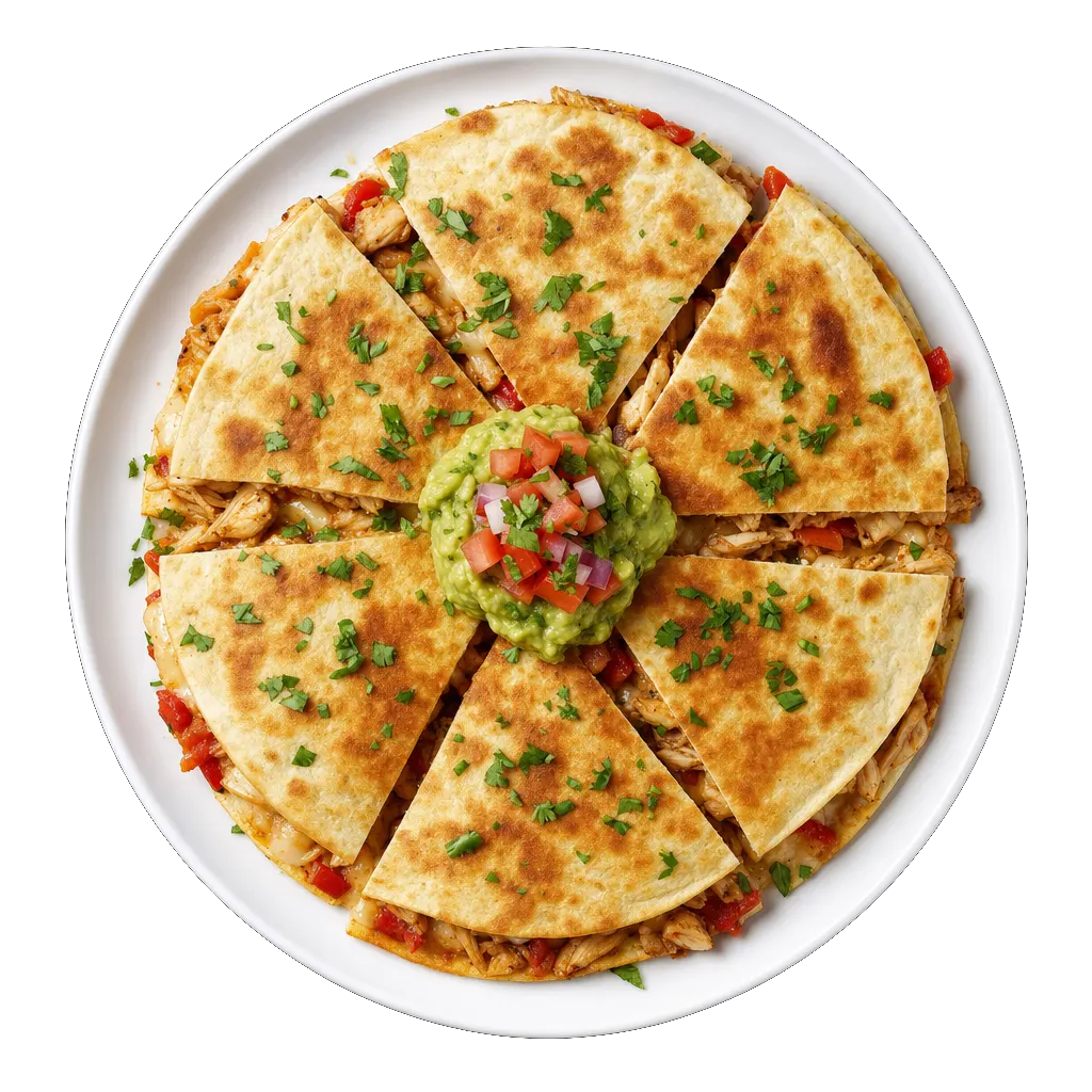 Chicken Quesadilla, plated