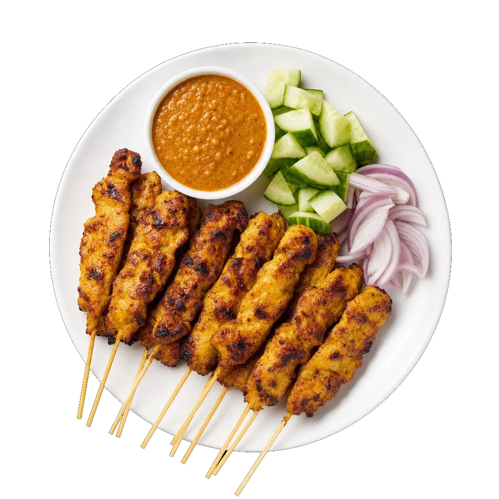 Chicken Satay, plated
