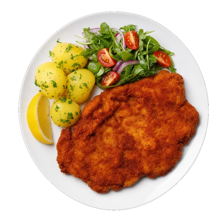 Chicken Schnitzel, ready to serve