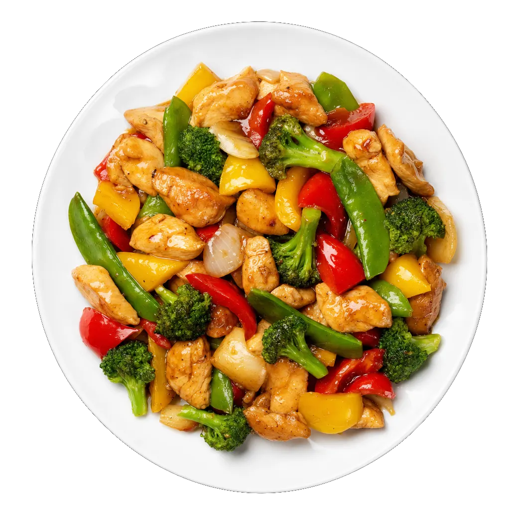 Chicken Stir Fry, plated