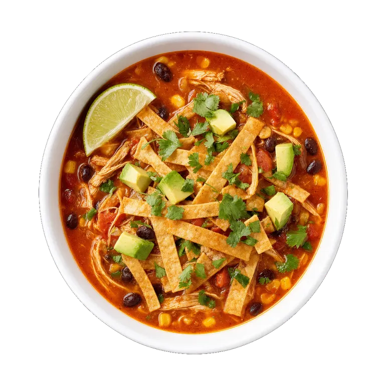 Chicken Tortilla Soup, ready to serve