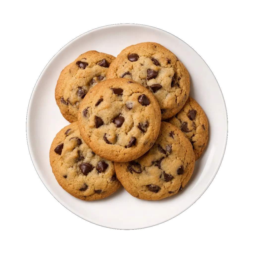 Chocolate Chip Cookies, plated