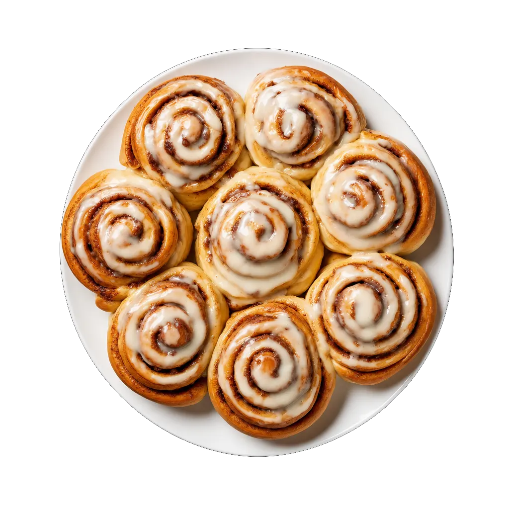 Cinnamon Rolls, plated
