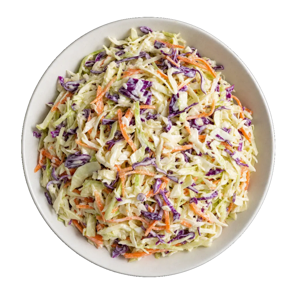 Coleslaw, plated