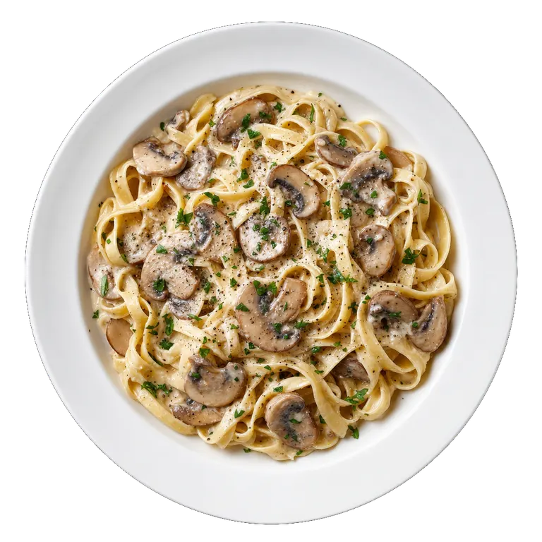 Creamy Mushroom Pasta, ready to serve