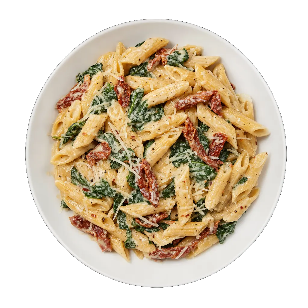 Creamy Tuscan Pasta, plated