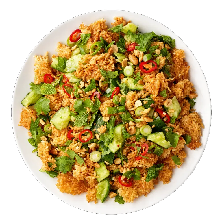 Crispy Rice Salad, ready to serve