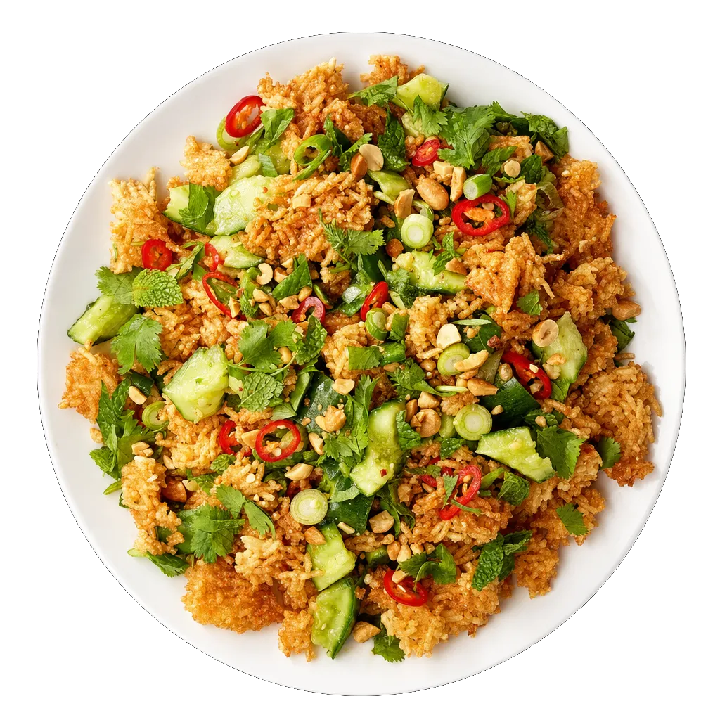 Crispy Rice Salad, plated