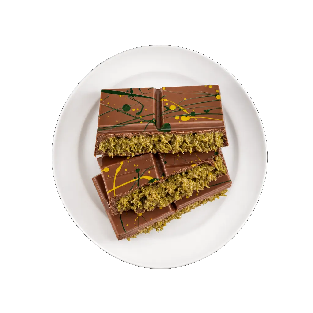 Dubai Chocolate Bar, plated
