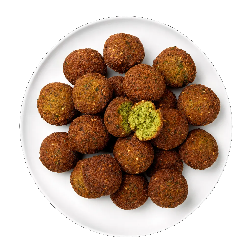 Falafel, plated