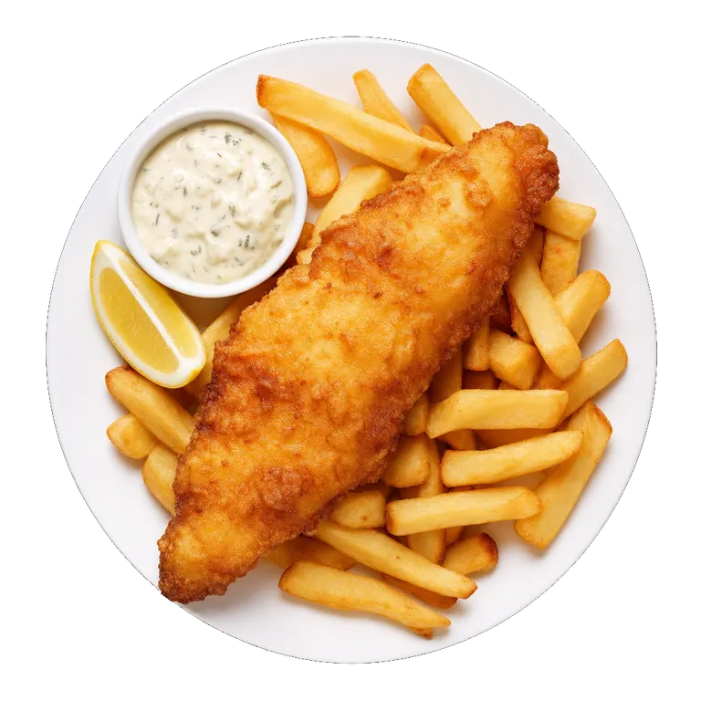 Fish and Chips, ready to serve
