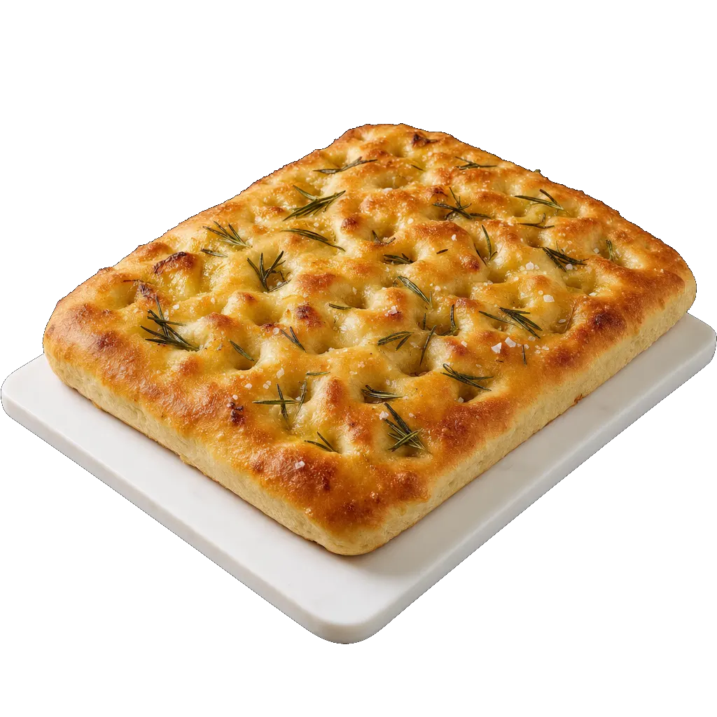 Focaccia, plated