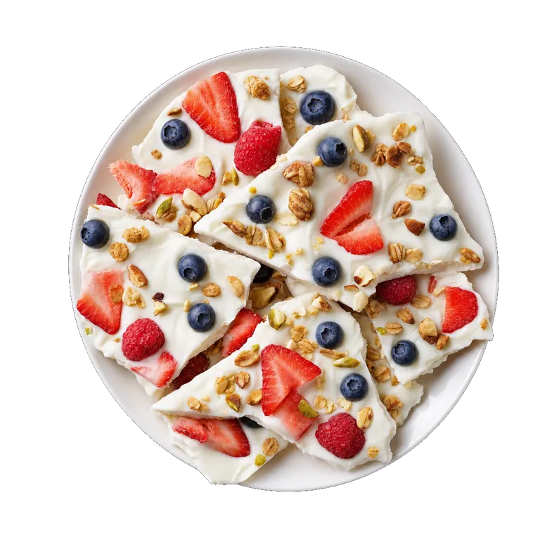 Frozen Yogurt Bark, ready to serve