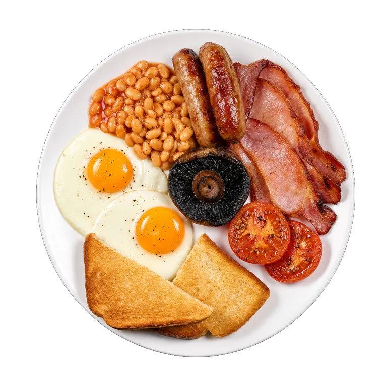 Full English Breakfast, ready to serve