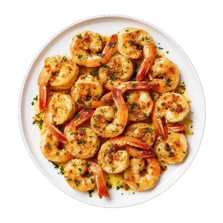 Garlic Butter Shrimp, ready to serve