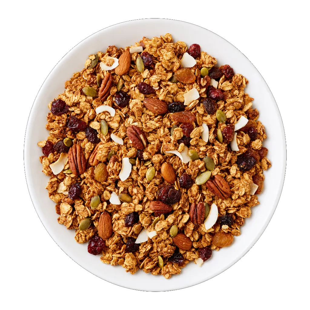 Homemade Granola, plated