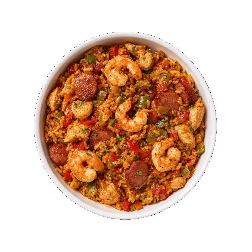 Jambalaya, plated