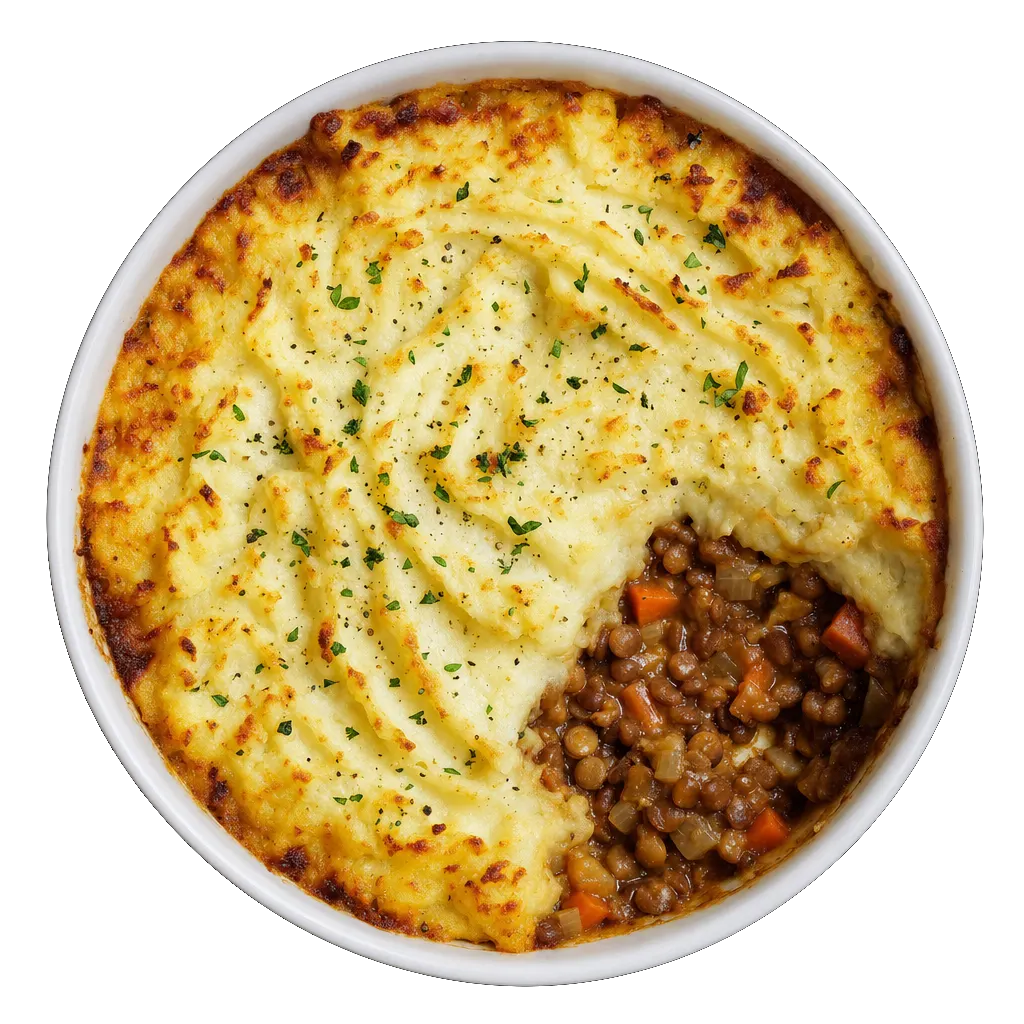 Lentil Shepherds Pie, plated