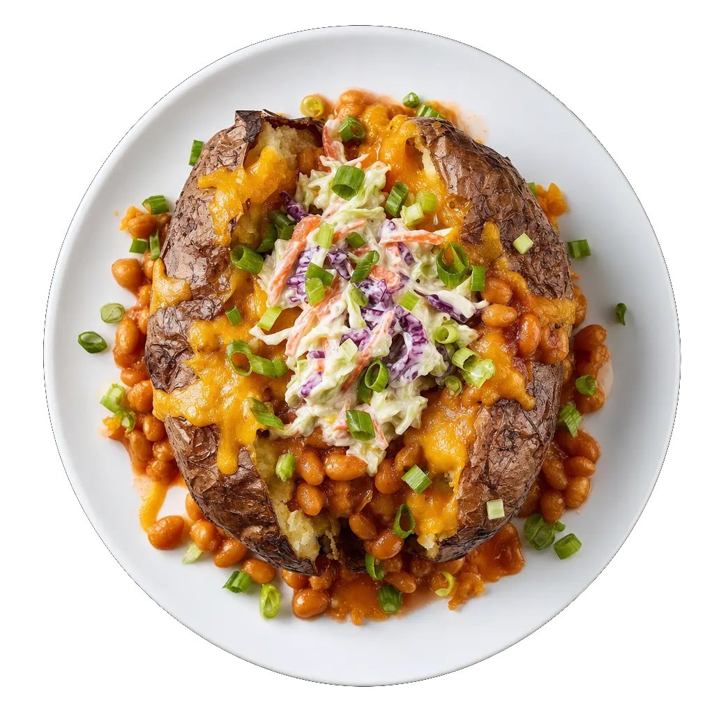 Loaded Jacket Potato, plated