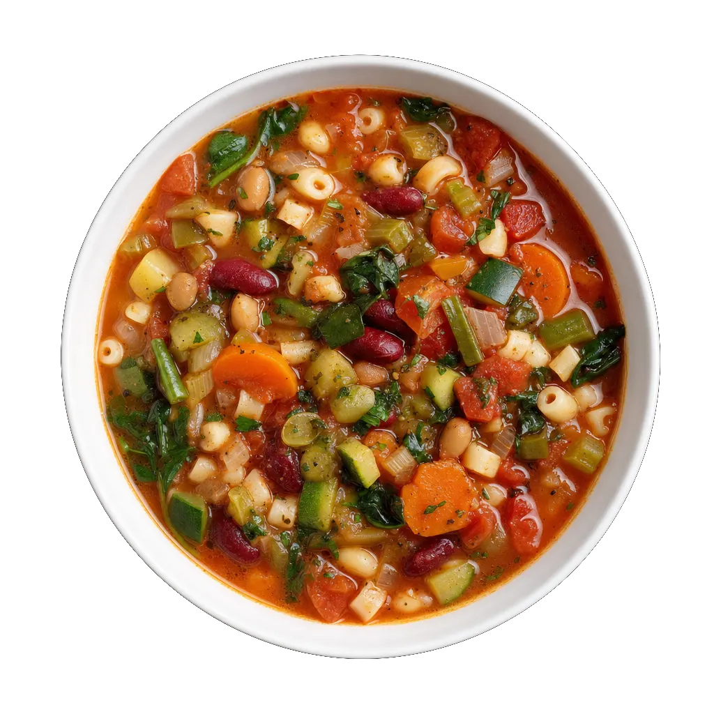 Minestrone, plated