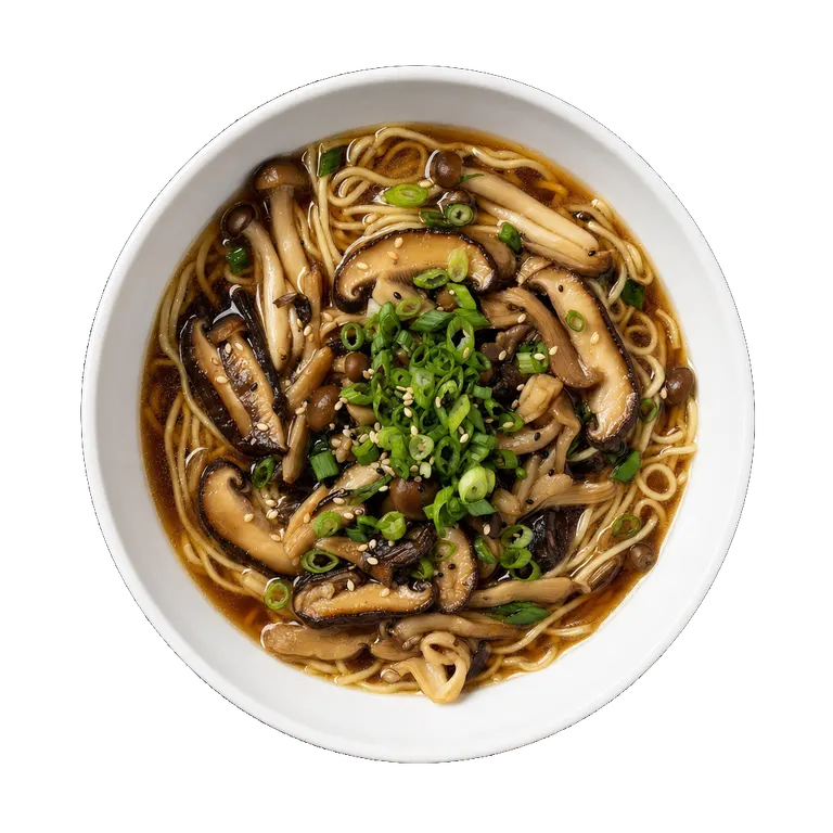 Mushroom Ramen, ready to serve