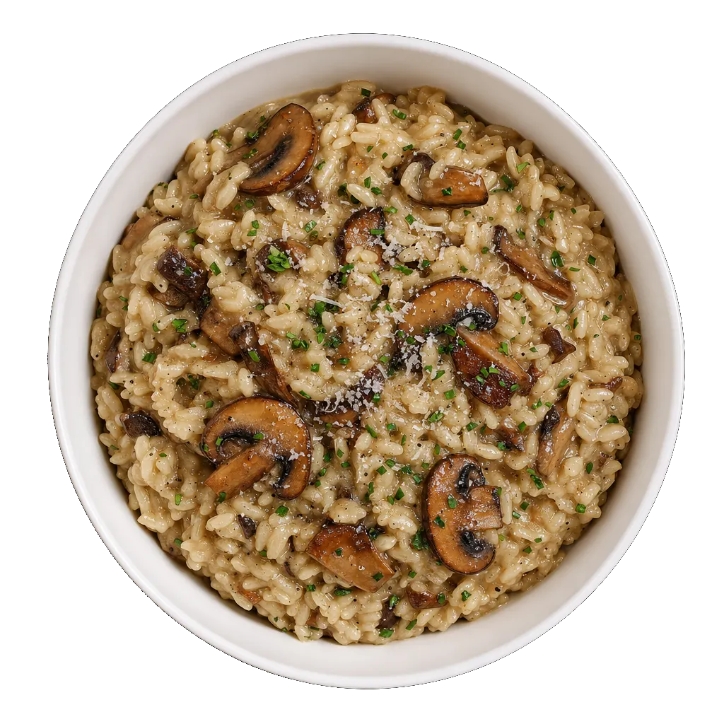 Mushroom Risotto, plated