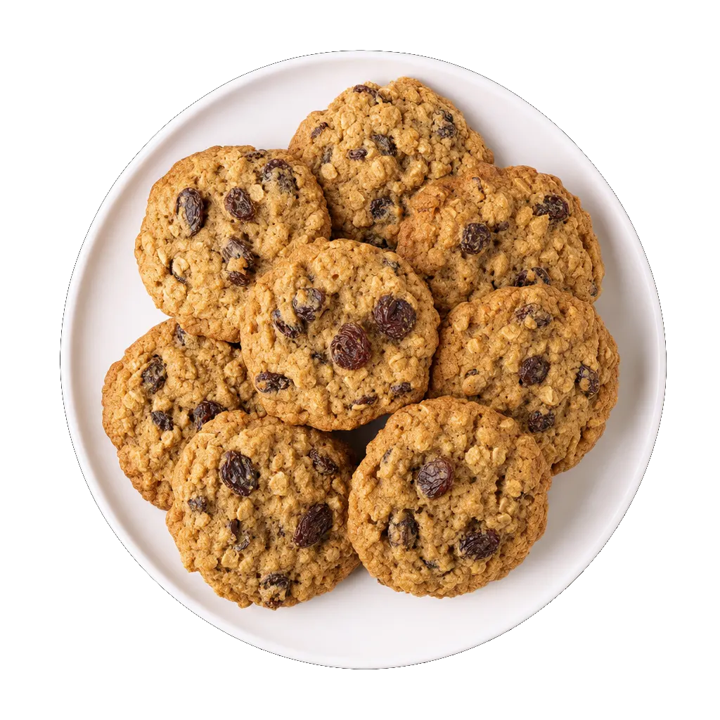 Oatmeal Raisin Cookies, plated