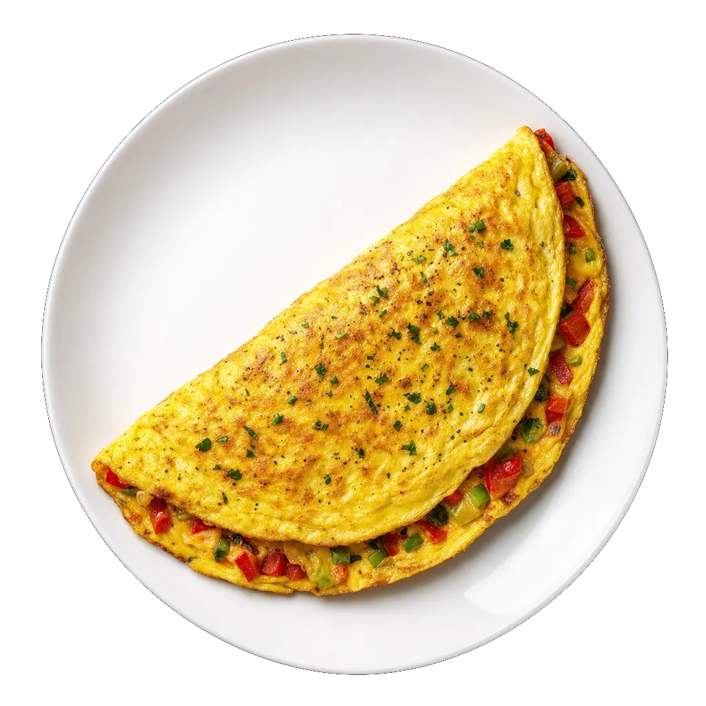 Omelette, plated