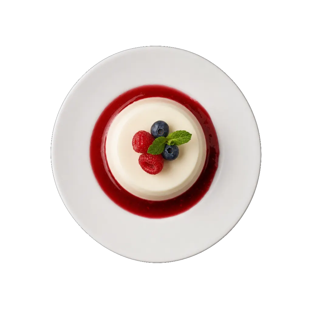 Panna Cotta, plated