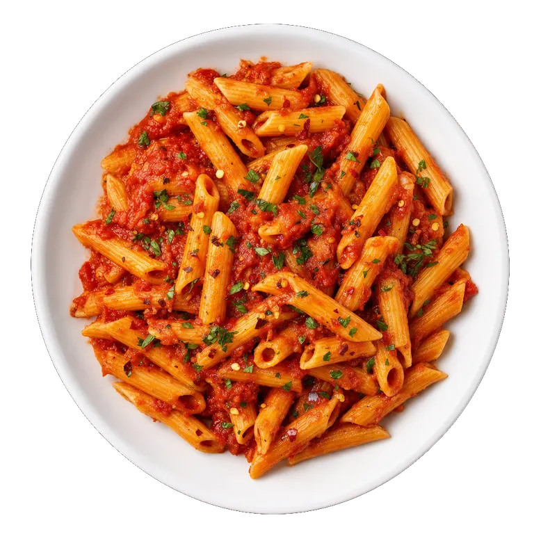 Penne Arrabbiata, ready to serve