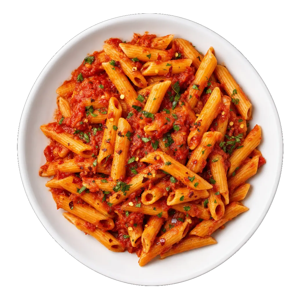 Penne Arrabbiata, plated