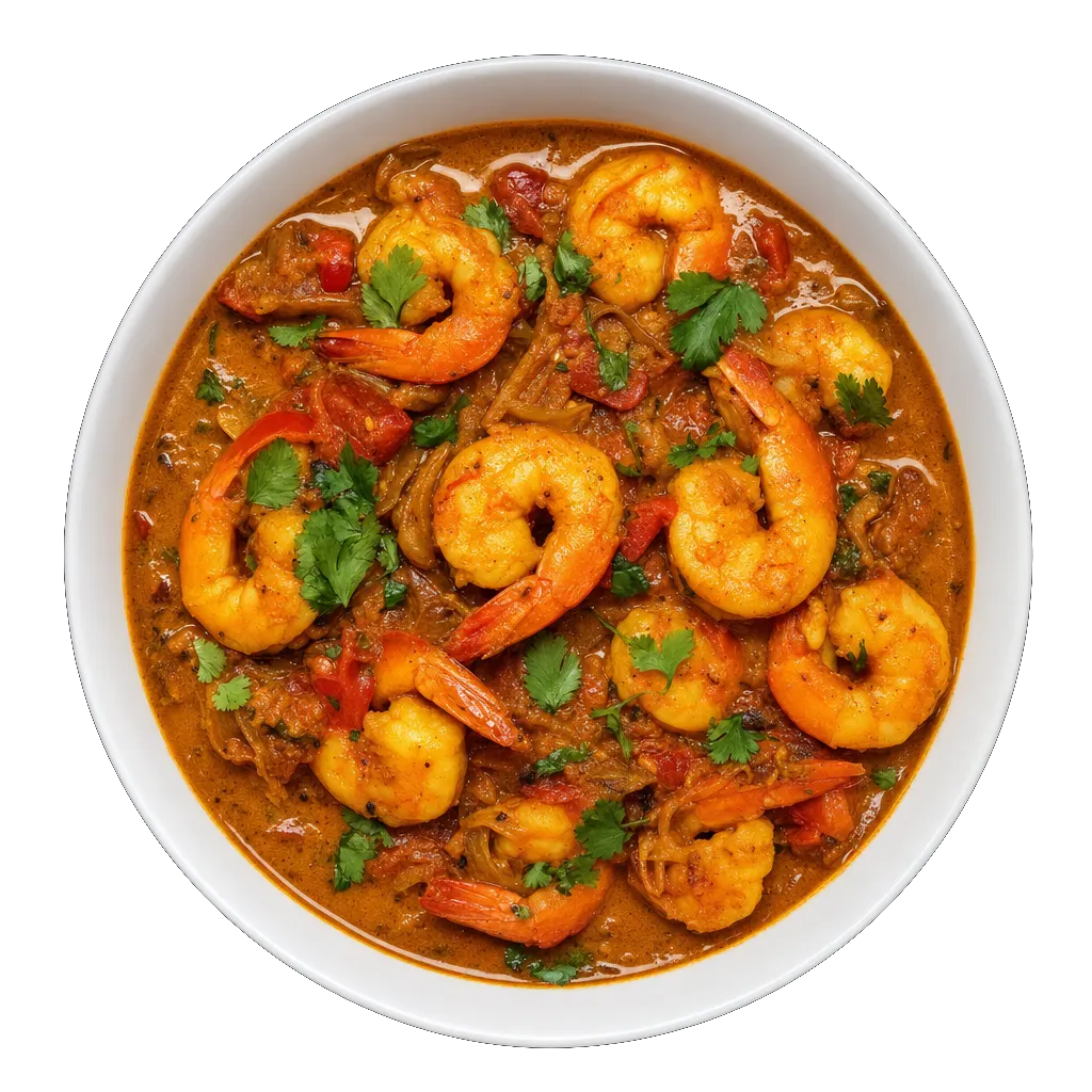 Prawn Curry, plated