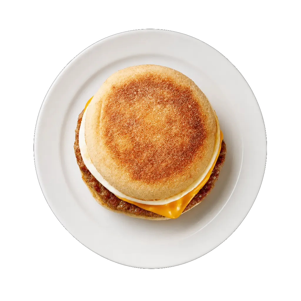 Sausage and Egg Muffin, plated