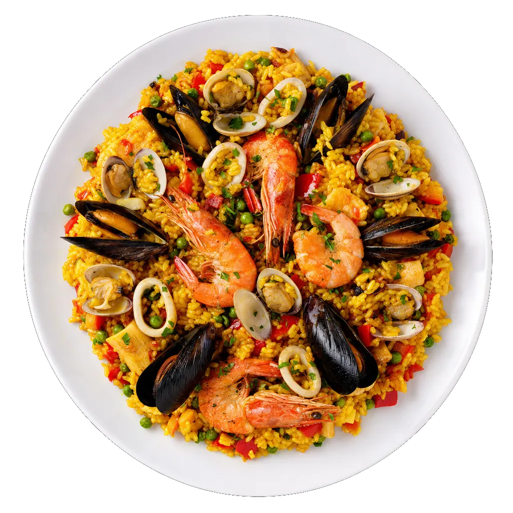 Seafood Paella, plated